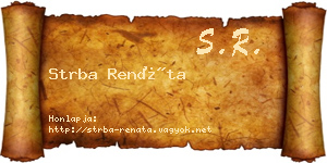 Strba Renáta névjegykártya